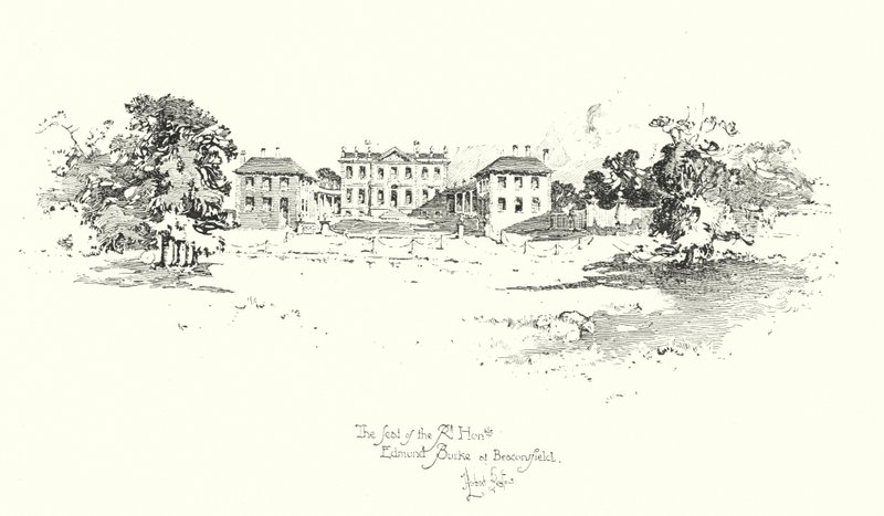 Setet til Edmund Burke, Beaconsfield (litho) av Herbert (after) Railton
