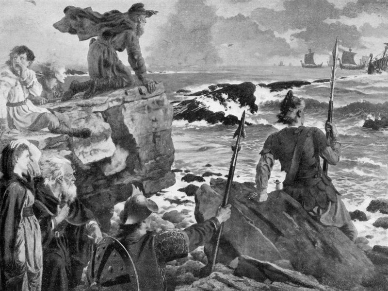 Ser på Vikingenes tilnærming i kanalen av Herbert Alfred Bone
