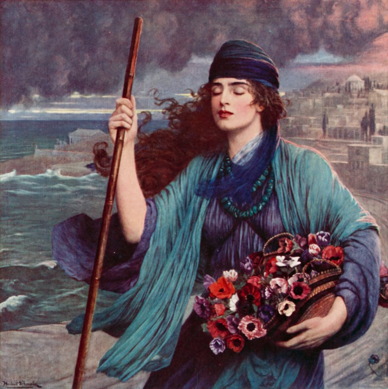 Nydia, den blinde jenta i Pompeii av Herbert Gustave after Schmalz