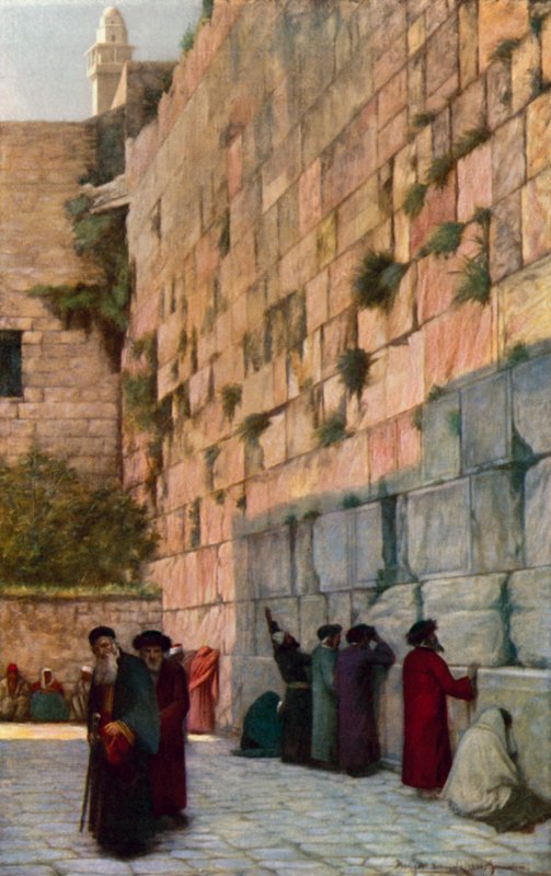 Klagesangsmuren, Jerusalem av Herbert Gustave after Schmalz