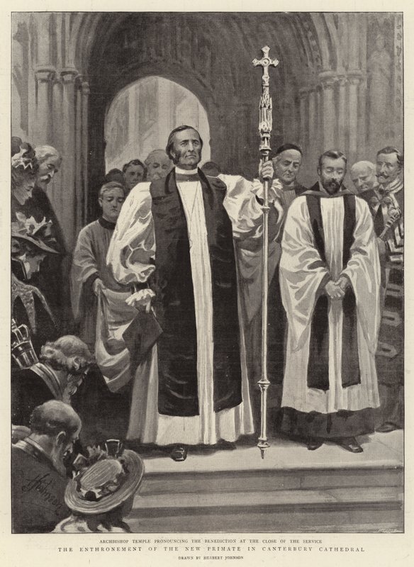 Troneringen av den nye primaten i Canterbury katedral av Herbert Johnson