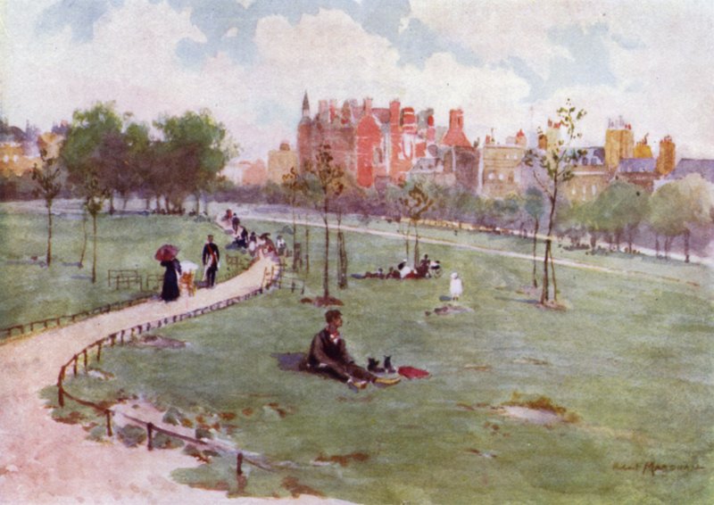 Green Park (farge litho) av Herbert Menzies (after) Marshall