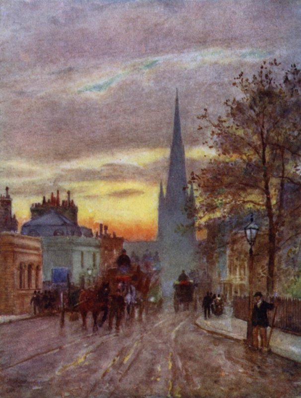 Grosvenor Road, Pimlico (farge litho) av Herbert Menzies (after) Marshall
