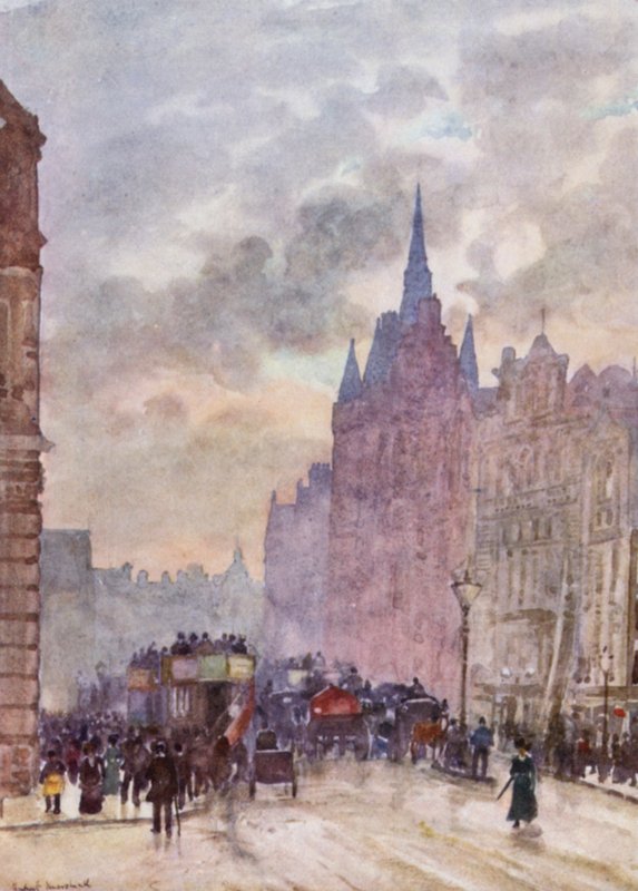 Holborn Hill (farge litho) av Herbert Menzies (after) Marshall