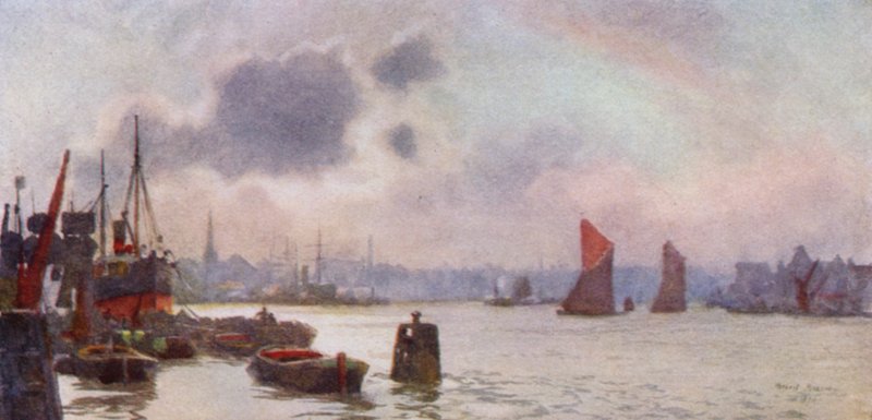 Lavender Wharf (farge litho) av Herbert Menzies (after) Marshall