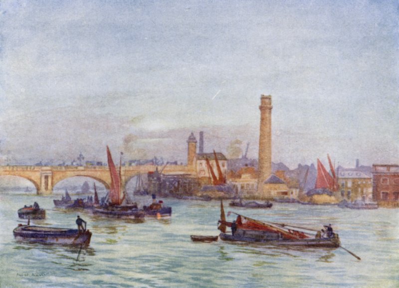 The Shot Tower, etc (farge litho) av Herbert Menzies (after) Marshall