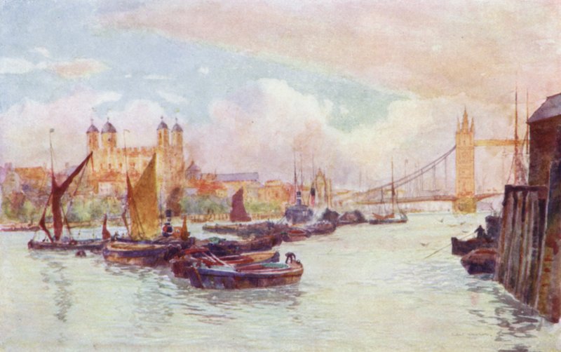 Tårnet og øvre basseng (farge litho) av Herbert Menzies (after) Marshall
