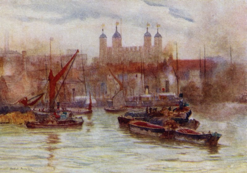 Tower of London (farge litho) av Herbert Menzies (after) Marshall