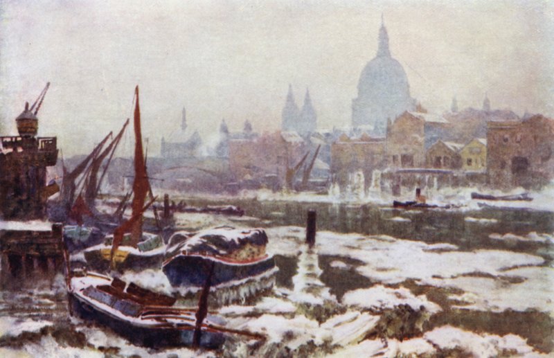 Vinteren 1895 (farge litho) av Herbert Menzies (after) Marshall