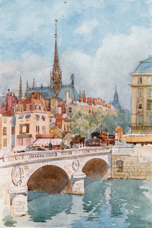 Pont St Michel og Ste Chapelle, Paris av Herbert Menzies Marshall