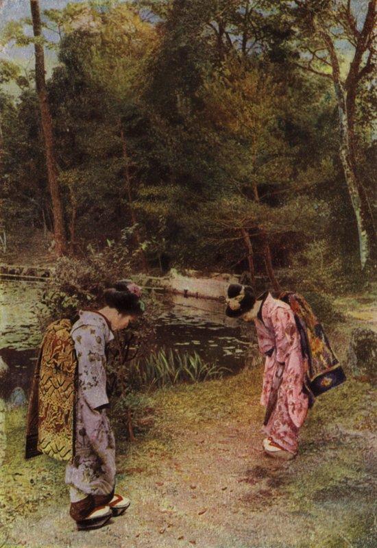 Hilsen i den gamle hagen på Kinkakuji (bilde) av Herbert Ponting
