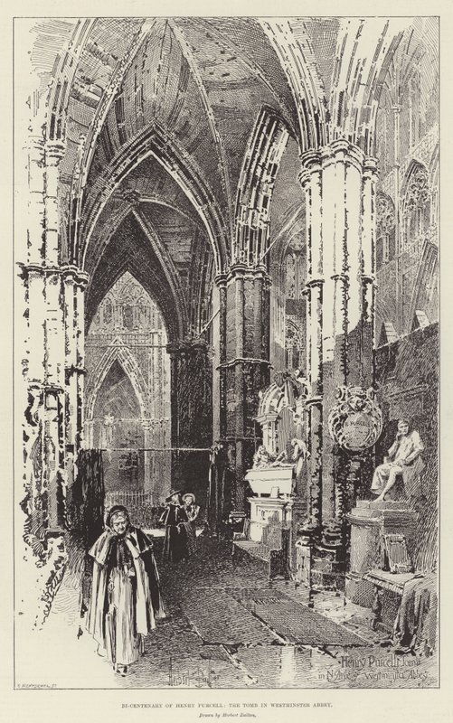 To hundreårsjubileum for Henry Purcell, graven i Westminster Abbey av Herbert Railton