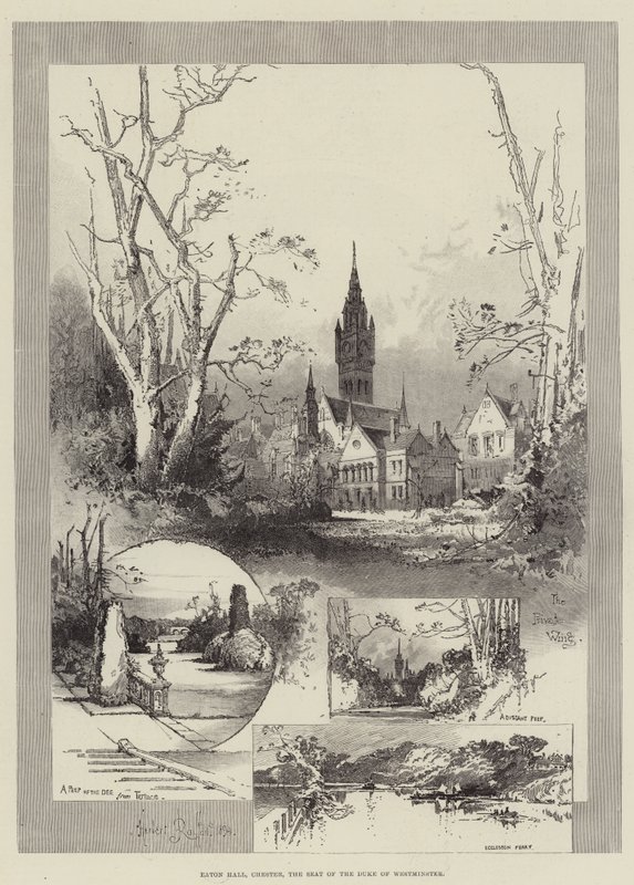 Eaton Hall, Chester, setet til hertugen av Westminster av Herbert Railton
