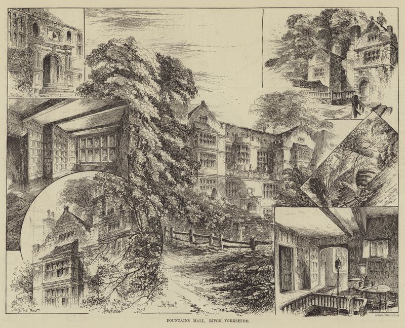 Fountains Hall, Ripon, Yorkshire av Herbert Railton