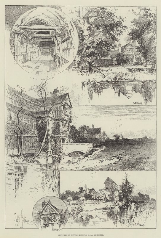 Skisser av Little Moreton Hall, Cheshire av Herbert Railton