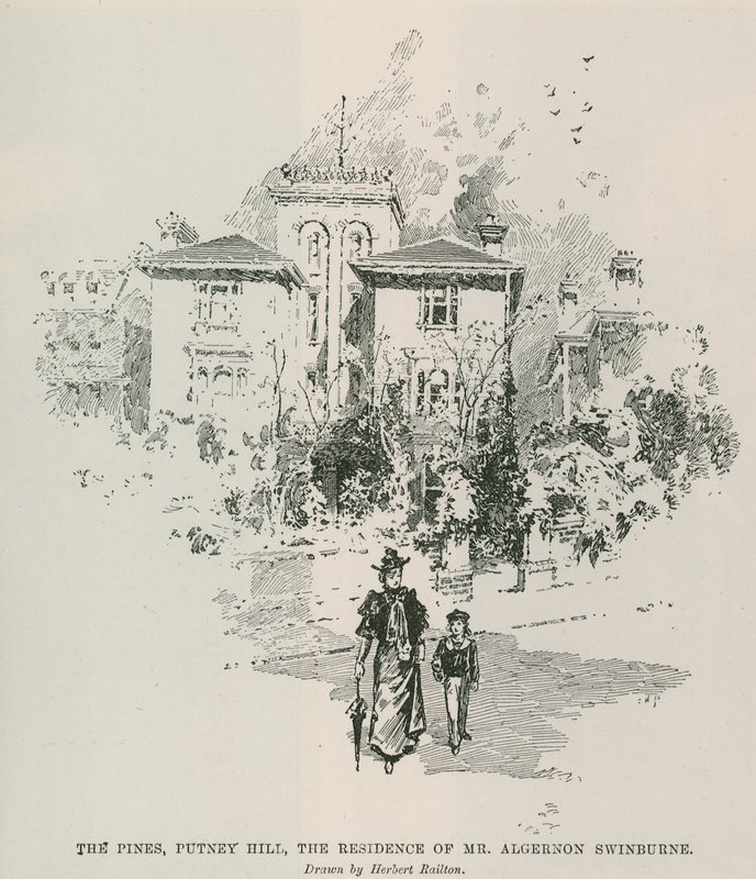 The Pines, Putney Hill, boligen til Mr Algernon Swinburne av Herbert Railton