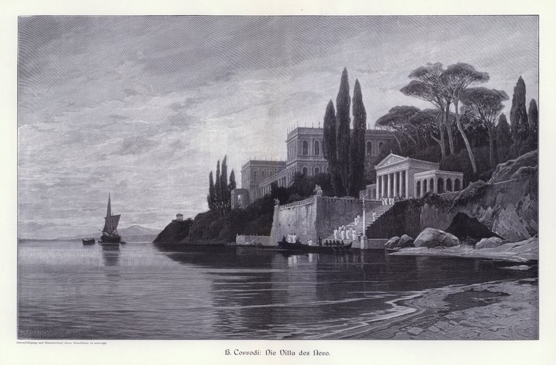 The Villa of Nero (gravering) av Herman David Salomon Corrodi