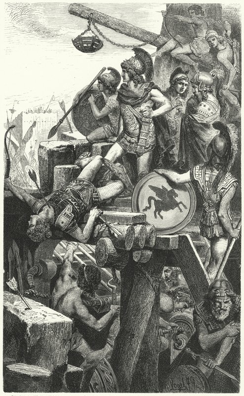 Alexander den store beleiret Tyrus, 332 f.Kr av Hermann Vogel