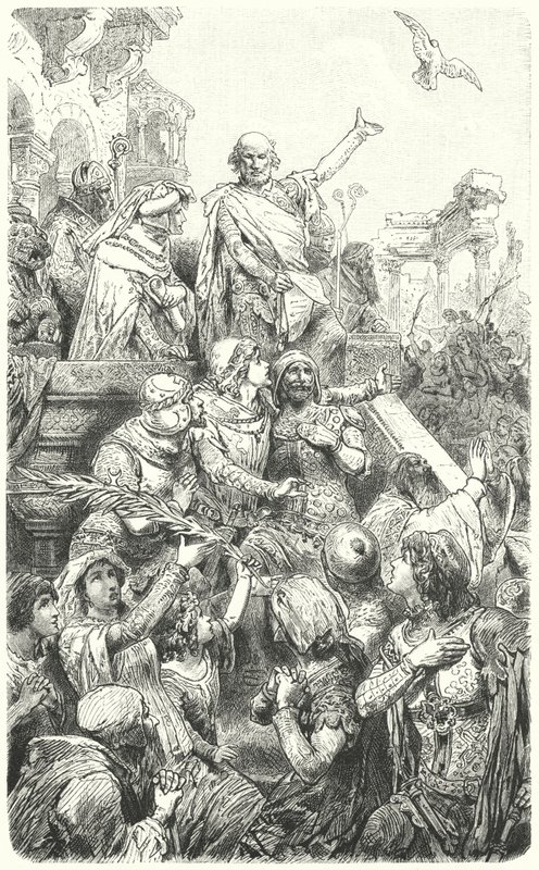 Cola di Rienzo gir Romas folk en ny grunnlov, 1347 av Hermann Vogel