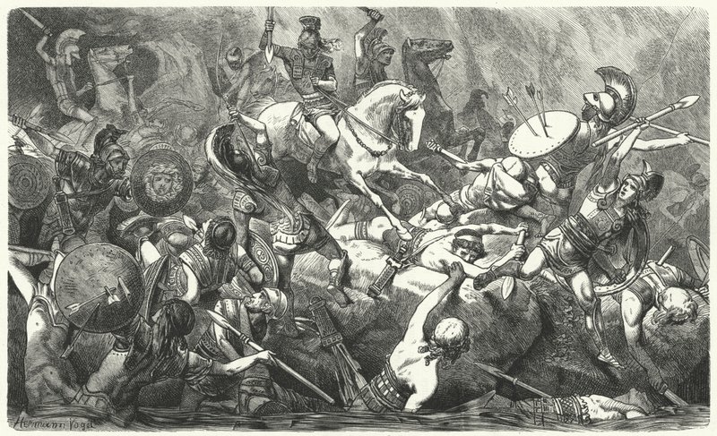 Nederlag av den athenske hæren på Sicilia, 413 f.Kr av Hermann Vogel