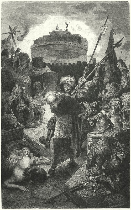 Tyske Landsknechts plyndret Roma, 1527 av Hermann Vogel