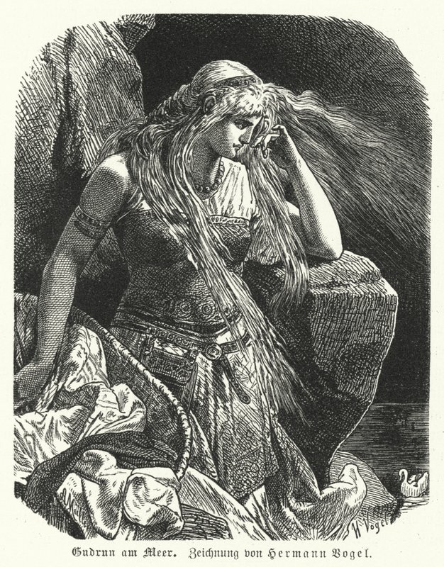 Gudrun ved sjøen av Hermann Vogel
