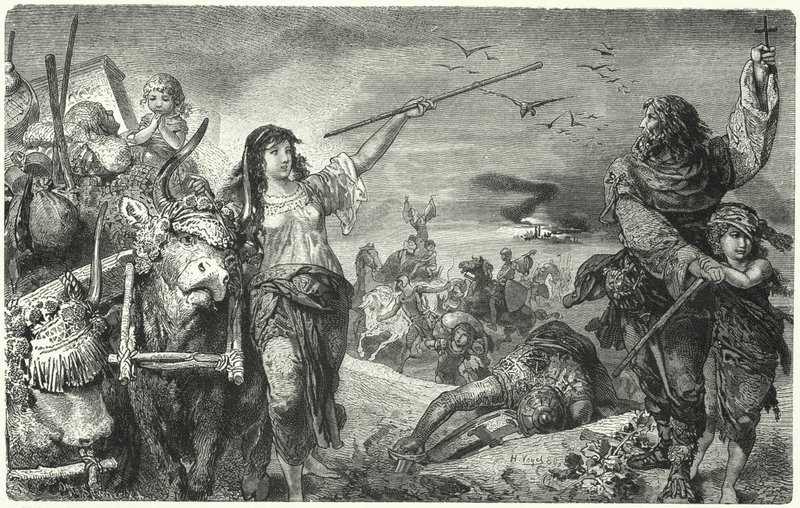 Medlemmer av den valdensiske bevegelsen flykter fra forfølgelse av Hermann Vogel