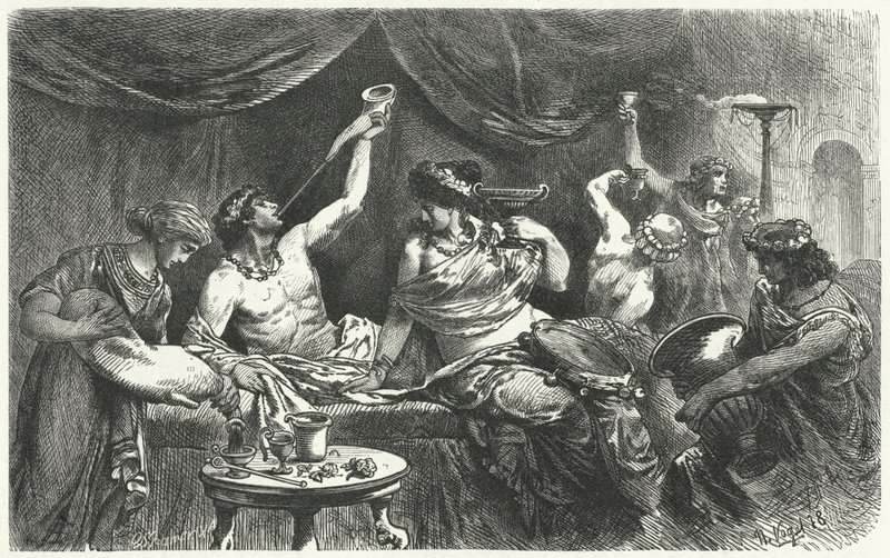 Roman Bacchanal på Messalinas tid, 1. århundre av Hermann Vogel