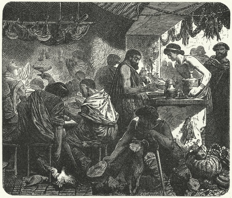 Scene i en taverna i det gamle Roma av Hermann Vogel