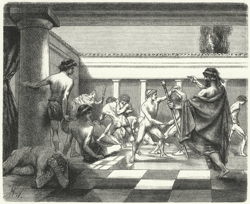 Spartanske ungdommer av Hermann Vogel