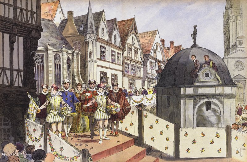 Ekteskapet til Henrik III av Navarra og Marguerite av Valois, Paris, 18. august 1572 av Hermann Vogel