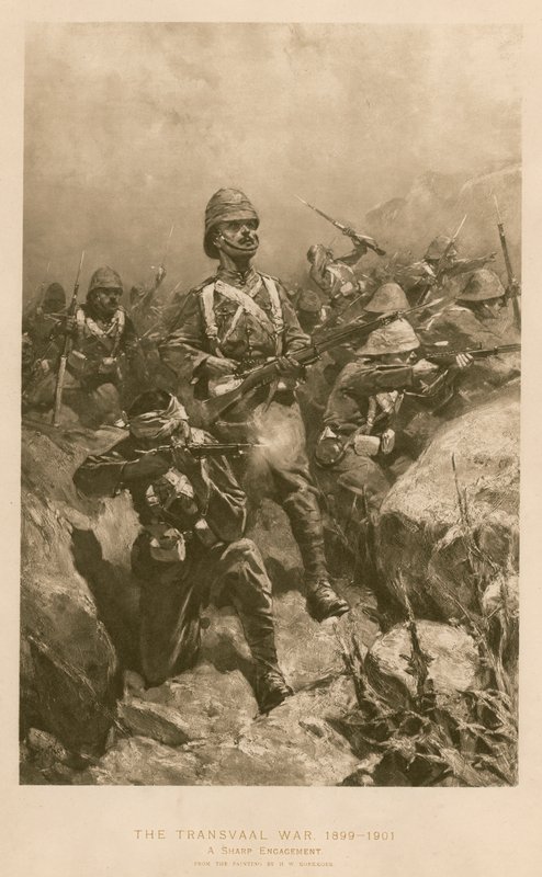 A Sharp Engagement: kamp under Boer War av Hermanus Willem (after) Koekkoek