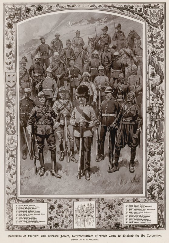 The Overseas Forces, representanter for disse kom til England for kroningen av kong George V av Hermanus Willem Koekkoek