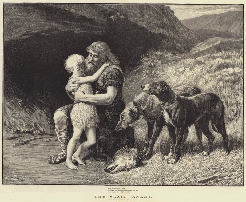 The Slain Enemy (gravering) av Heywood (after) Hardy