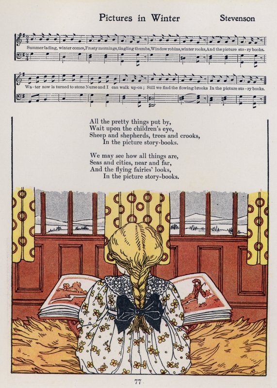 Bilder om vinteren (litho-farge) av Hilda Broughton