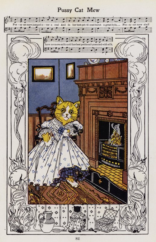 Pussy Cat Mew (farge litho) av Hilda Broughton