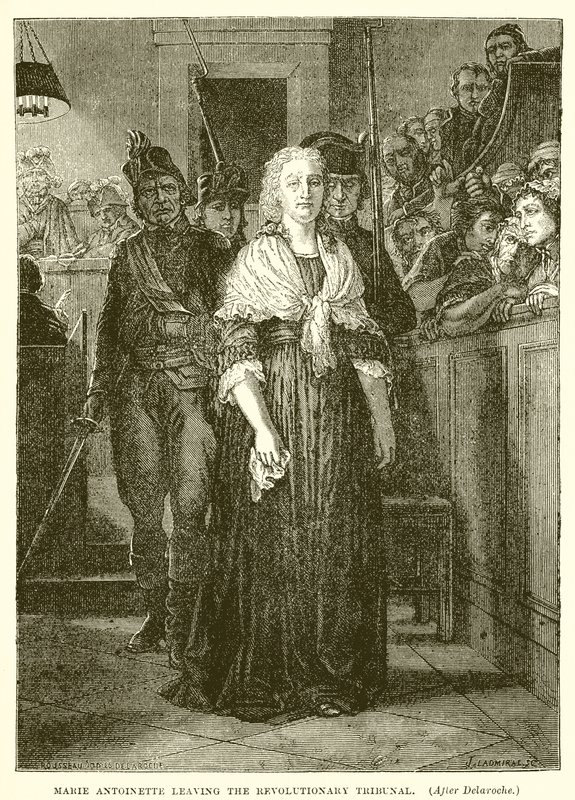 Marie Antoinette forlater den revolusjonære domstolen av Hippolyte Delaroche