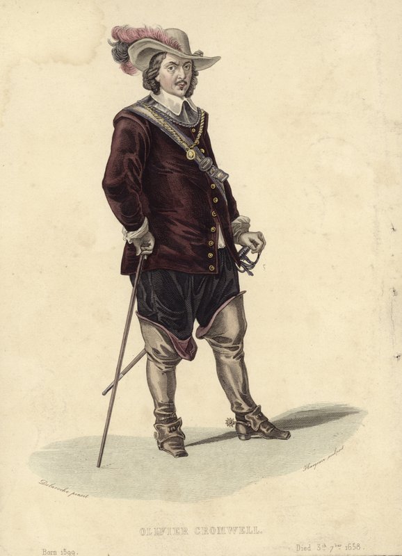 Portrett av Oliver Cromwell av Hippolyte Delaroche
