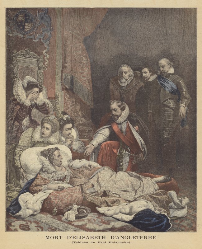Døden til Elizabeth I, dronning av England av Hippolyte Delaroche