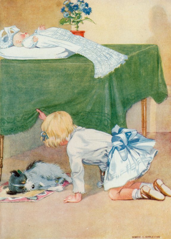 Illustrasjon for Josephines bursdag (farge litho) av Honor Charlotte Appleton
