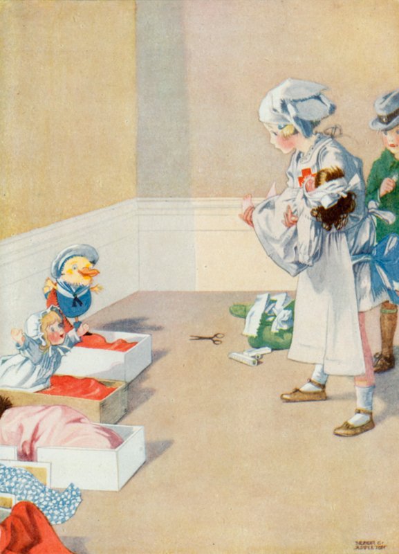 Illustrasjon for Josephines bursdag (farge litho) av Honor Charlotte Appleton