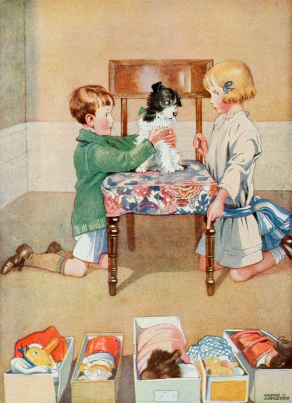 Illustrasjon for Josephines bursdag (farge litho) av Honor Charlotte Appleton