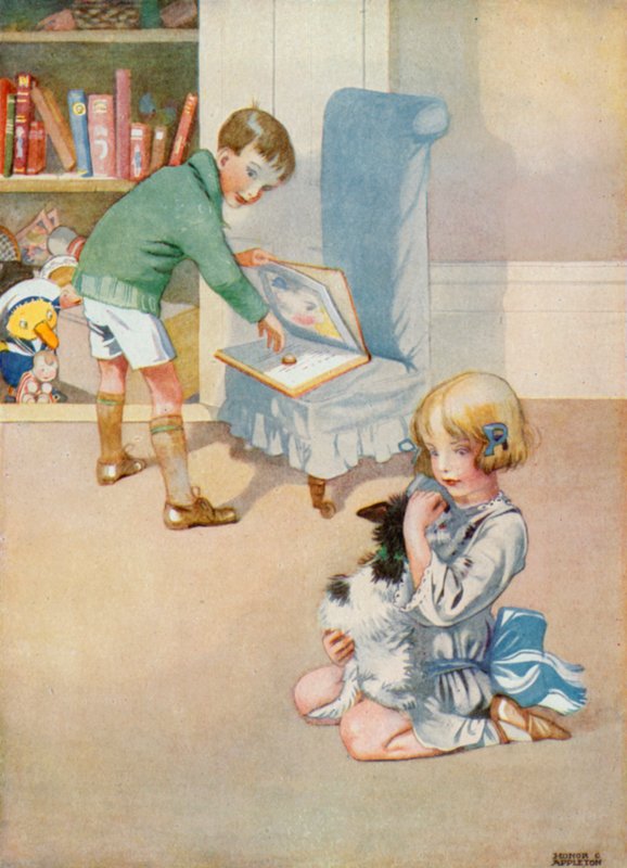Illustrasjon til Josephines bursdag (farge litho) av Honor Charlotte Appleton