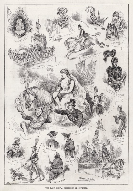 Lady Godiva-prosesjonen i Coventry (gravering) av Horace Morehen