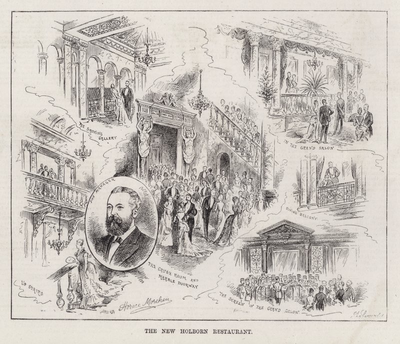 The New Holborn Restaurant (gravering) av Horace Morehen