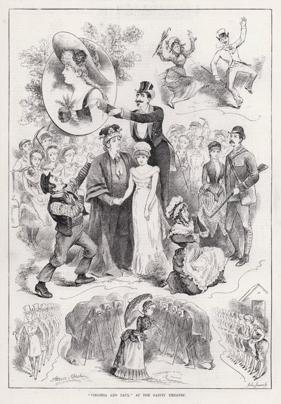 "Virginia and Paul" på Gaiety Theatre (gravering) av Horace Morehen