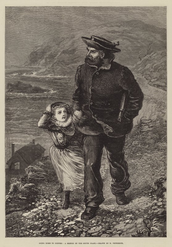 Går hjem til middag, en skisse på sørkysten av Horace Petherick