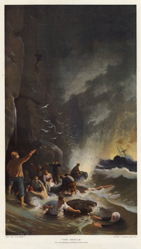 The Rescue (farge litho) av Horace van Ruith