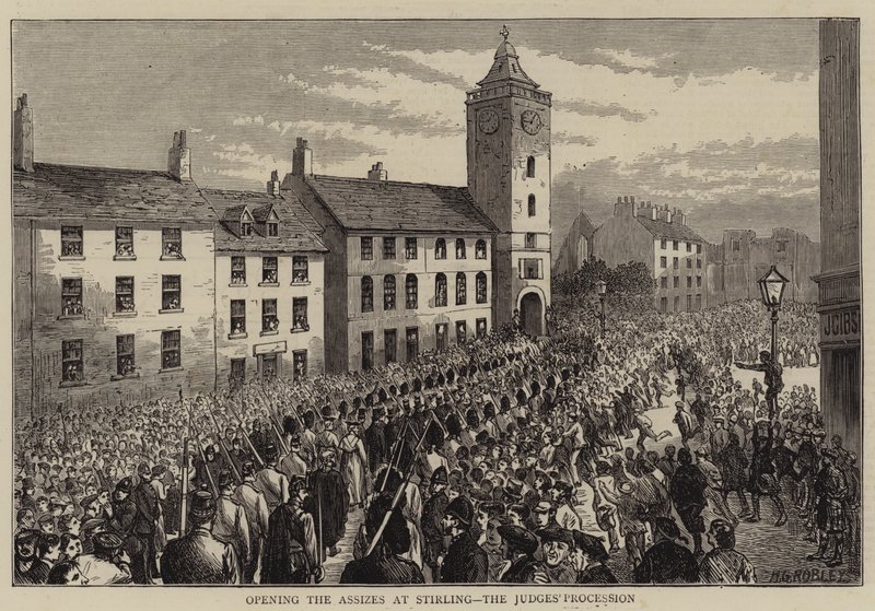 Åpning av Assizes ved Stirling, Dommernes prosesjon av Horatio Gordon Robley