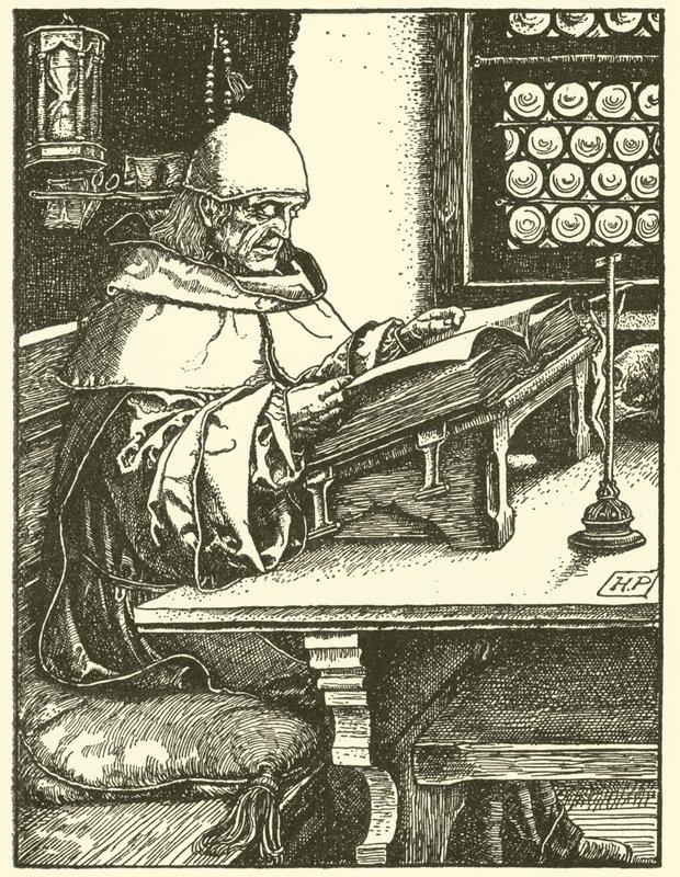 Fra Otto Of The Silver Hand (gravering) av Howard (after) Pyle